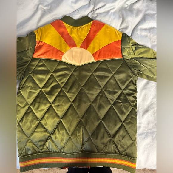 Classic Rock Couture Rising Sun Bomber Jacket Olive Green retro boho xl used - Picture 9 of 13